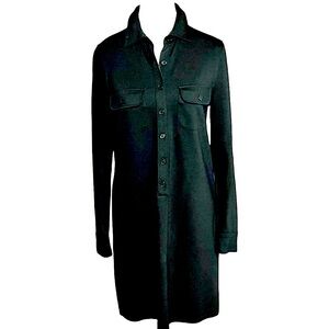 LAUREN Ralph Lauren Women’s Black L/S Shirt Dress Popover Button Size S Neutral